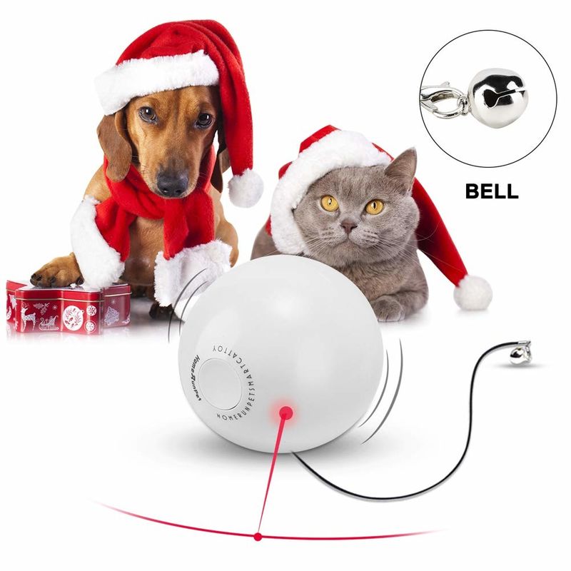 Smart Interactive Cat Toys Ball With Bell Automatic Self Rotating Built In LED Light