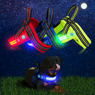 Double Fiber Nylon Mesh Flashing LED Dog Harness , Illuminated Dog Harness Vest